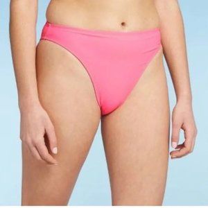 Juniors' Cheeky High Leg Mid-Waist Bikini Bottom - Xhilaration hot pink Medium